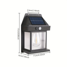 (888 Regular Black) 1pc New Outdoor Solar Wall Light, Induction Garden Light