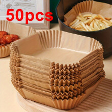 (Yellow) 50pcs, Non-Stick Air Fryer Liners - Square Paper Liners