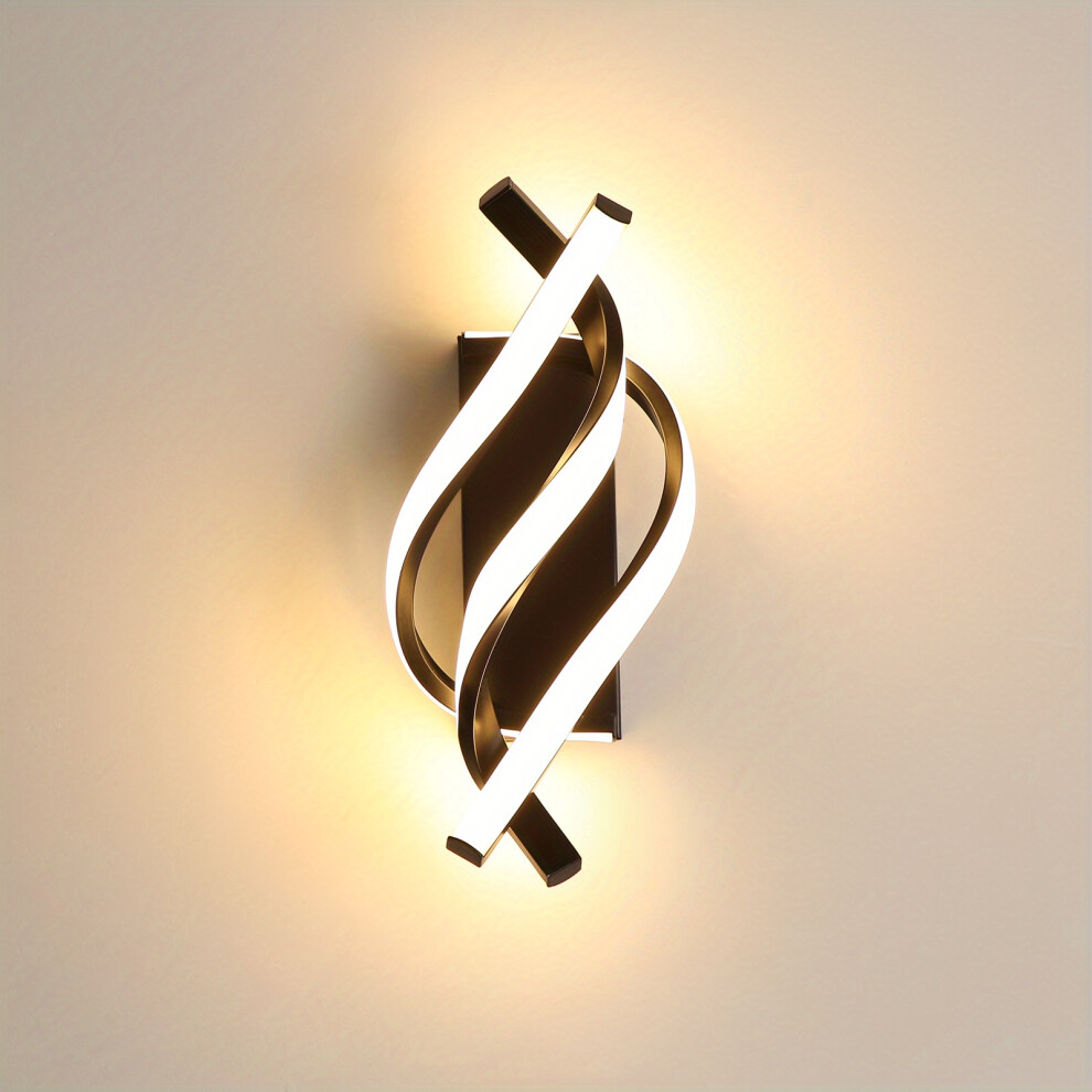 (Black) Indoor wall lamp, modern LED wall lamp, arc design