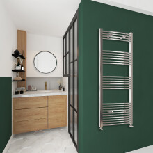 Clearance Sale Curved Bathroom Radiator Chrome 1600x400mm
