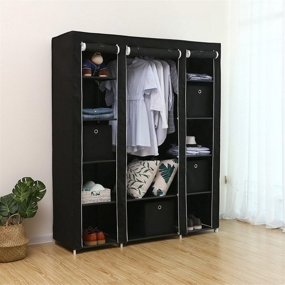 69" Portable Clothes Closet Non-Woven Fabric Wardrobe Storage Organizer