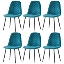 (Darkteal, 6) 2/4/6x Dining Chairs metal Legs Home office