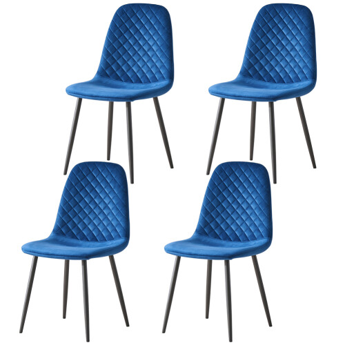 (Blue, 4) 2/4/6x Dining Chairs metal Legs Home office