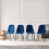(Blue, 4) 2/4/6x Dining Chairs metal Legs Home office 4