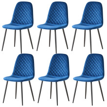 (Blue, 6) 2/4/6x Dining Chairs metal Legs Home office
