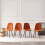 (Orange, 4) 2/4/6x Dining Chairs metal Legs Home office 4