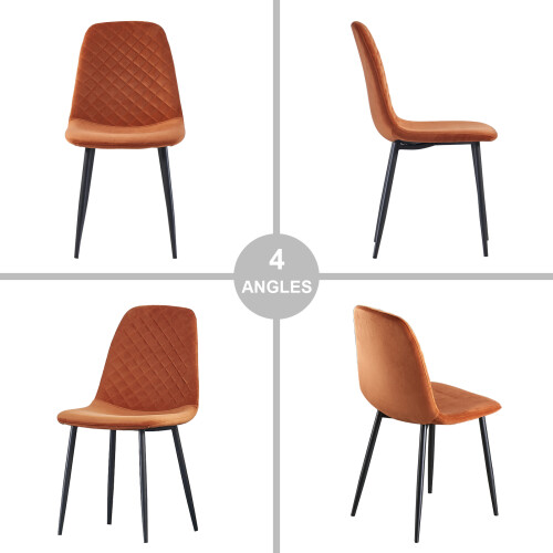 (Orange, 6) 2/4/6x Dining Chairs metal Legs Home office 2