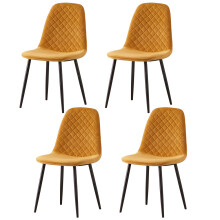(Yellow, 4) 2/4/6x Dining Chairs metal Legs Home office