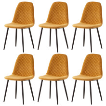 (Yellow, 6) 2/4/6x Dining Chairs metal Legs Home office