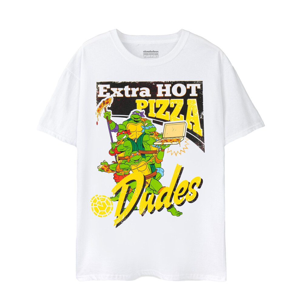 (3XL, White) Teenage Mutant Ninja Turtles Mens Pizza Dudes T-Shirt