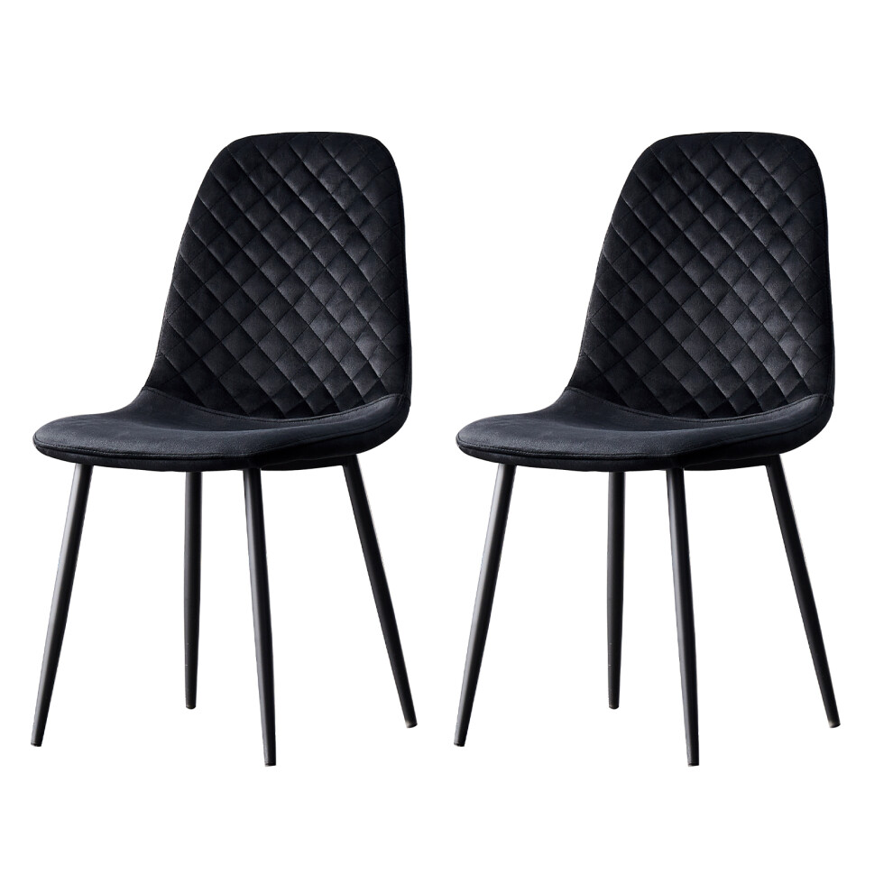(Black, 2) 2/4/6x Dining Chairs metal Legs Home office