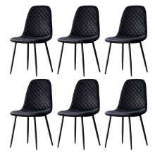 (Black, 6) 2/4/6x Dining Chairs metal Legs Home office
