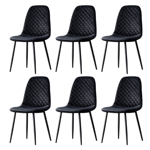 (Black, 6) 2/4/6x Dining Chairs metal Legs Home office