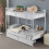 Heavy Stable Metal Bunk Bed Frame Single Loft Sleeper W/ Two Drawers & Ladder 8