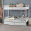 Heavy Stable Metal Bunk Bed Frame Single Loft Sleeper W/ Two Drawers & Ladder 9