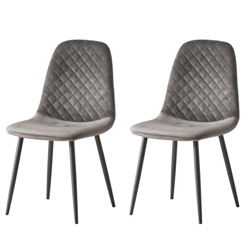 (Grey, 2) 2/4/6x Dining Chairs metal Legs Home office 2