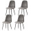 (Grey, 4) 2/4/6x Dining Chairs metal Legs Home office 3