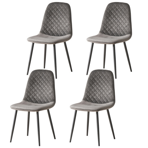 (Grey, 4) 2/4/6x Dining Chairs metal Legs Home office 2
