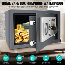 (35x25x25cm, Black) Safe with Keys, Digital Electronic Safe Box For Home Office Security, Steel Construction With Electronic Keypad Lock For Hotel Jewelry Cash Storage