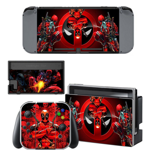 Deadpool skin sticker for Nintendo Switch controllers and console