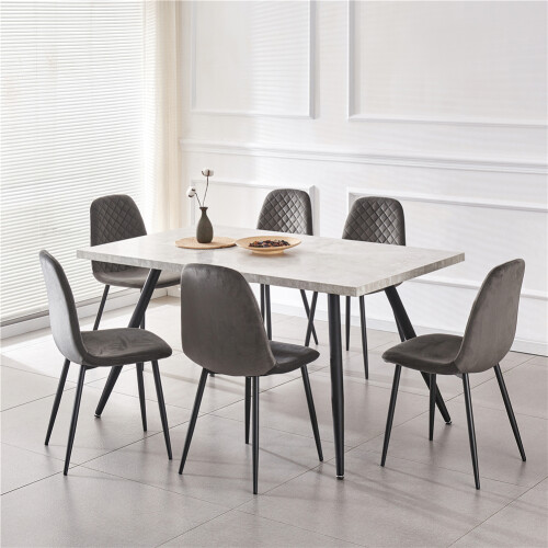 (Grey, 6) 2/4/6x Dining Chairs metal Legs Home office