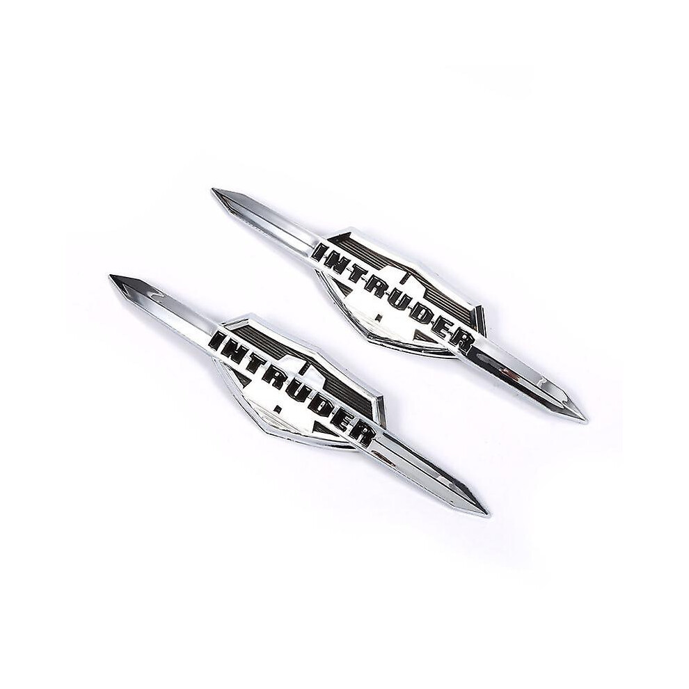 2Pcs Motorcycle Fuel Gas Tank Chrome Emblem Badge Decoration 3D Decals Stickers Fit For Suzuki Intruder Or Boulevard 9324781108627