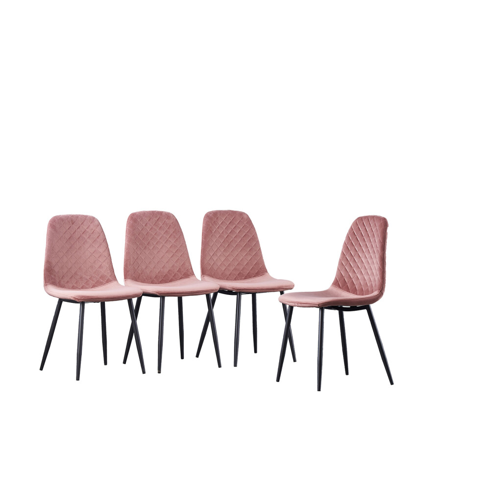 (Rose, 4) 2/4 x Dining Chairs Velvet Chair metal Legs office