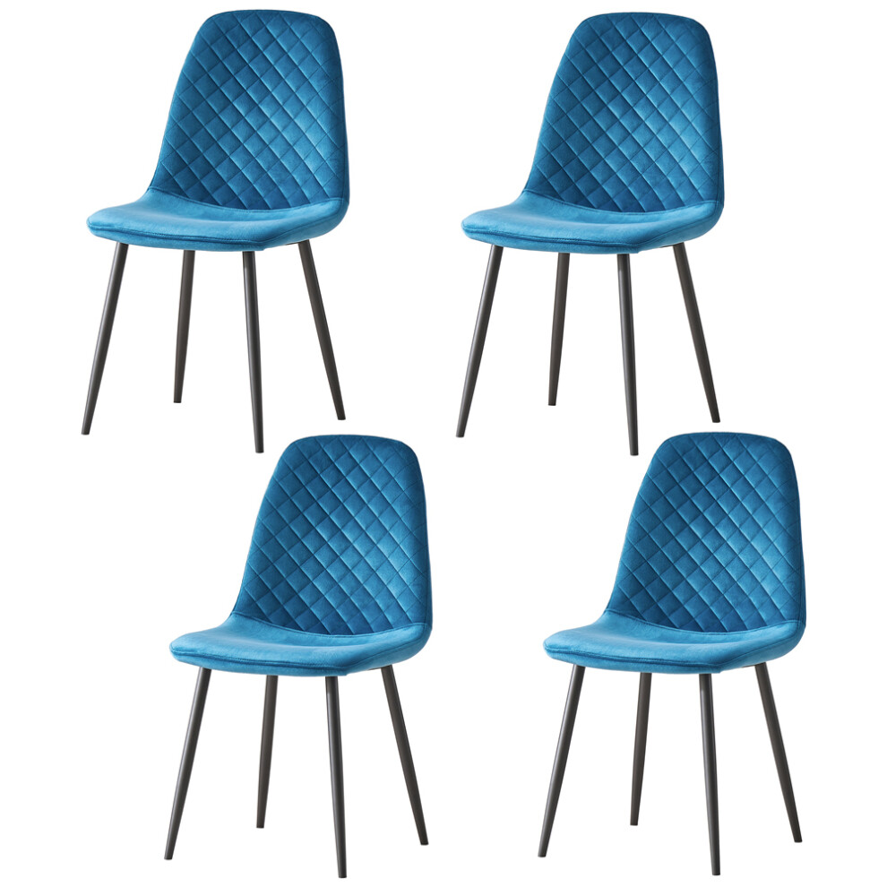 (Teal, 4) 2/4 x Dining Chairs Velvet Chair metal Legs office