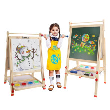 Dripex Children's Wooden Art Easel: Double-Sided Magnetic Board
