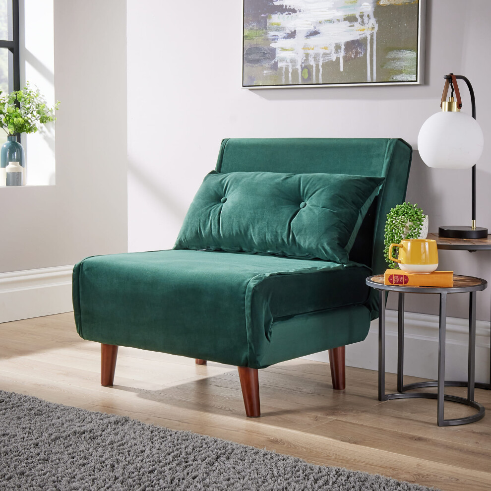 Home Source Morella Velvet 1 Seater Single Folding Sofa Bed