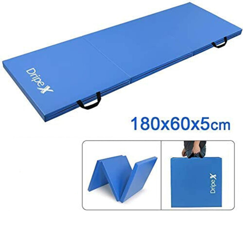 Dripex (Blue) Dripex Foldable Gym Mat:6FT,5cm Thick,Soft PU Leather 2