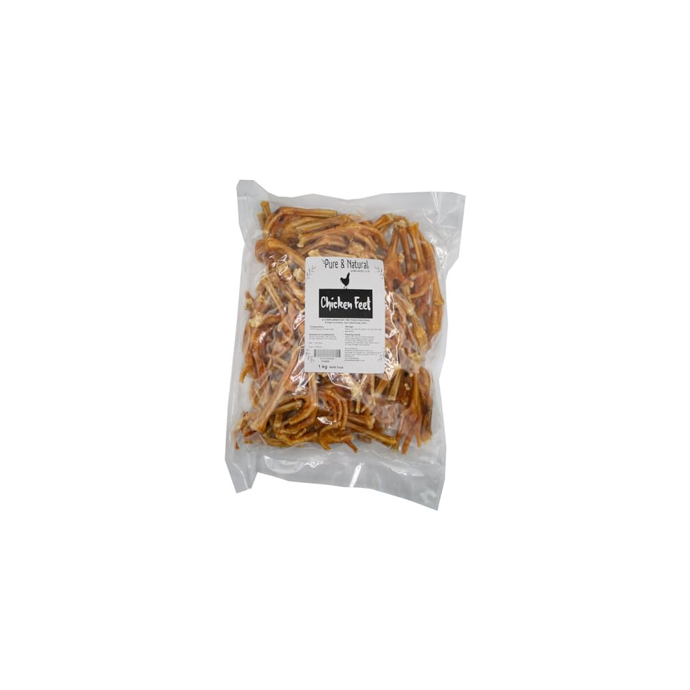 Pure & Natural Dog Treats Chicken Feet Bulk Box 1kg