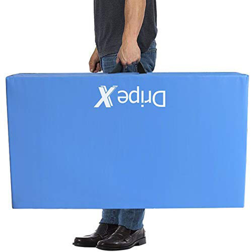 Dripex (Blue) 8FT Foldable Gym Mat: Thick Foam, Soft PU Leather