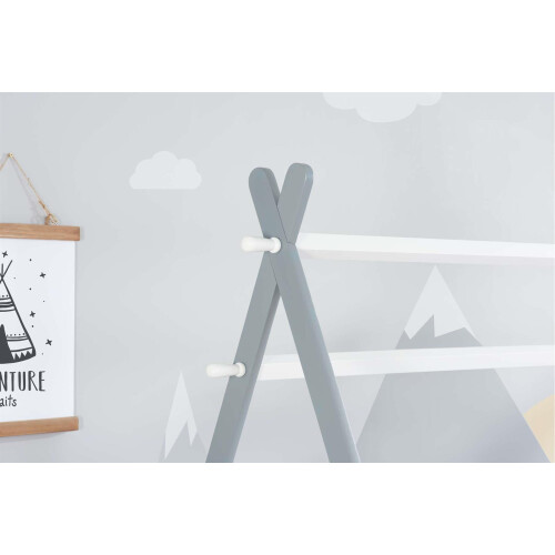 Birlea White Single Bed Frame Birlea Teepee 3FT Grey Indian Tipi Solid Wood Canopy 2