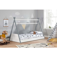 White Single Bed Frame Birlea Teepee 3FT Grey Indian Tipi Solid Wood Canopy