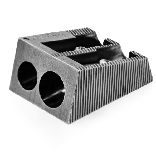 (Silver, Double Hole) Ashton and Wright Metal Pencil Sharpeners - 2 Pack 2