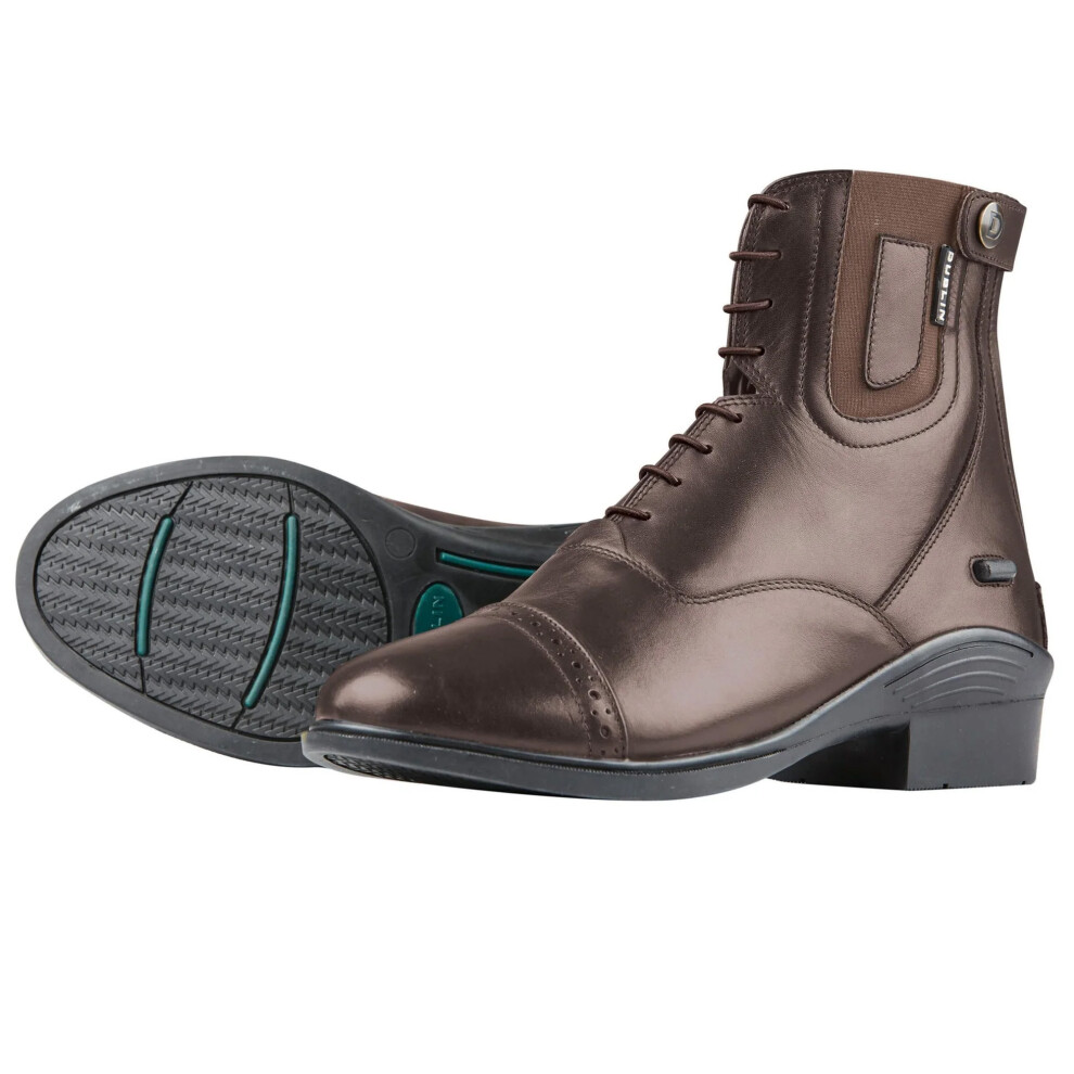 (4 UK, Brown) Dublin Evolution Unisex Lace Front Leather Paddock Boots