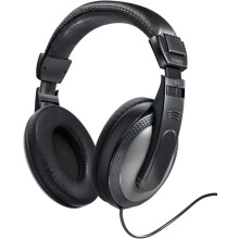 HAMA TV Hi-Fi Headphones Comfortable Over Ear Long Lead 2M Cable Black