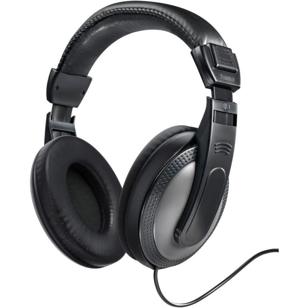 Hama Tv Hi-Fi Headphones Comfortable Over Ear Long Lead 2M Cable Black