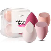 DUAIU 4 Pack Beauty Blender Foundation Sponges Set 4 Color, Latex Free with 1 Sponge Holder Case for Liquid Foundation Powder Sunscreen and Cream
