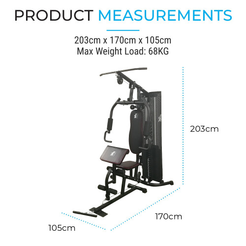 TF7080A Compact Home Multi Gym - 68kg Weight Stack, Full-Body Workout, Chest Press, Lat Pulldown, Leg Extension 1