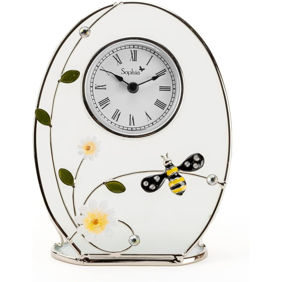 widdop Sophia Mantel Wire & Glass Bee Clock