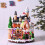 WIDDOP and Co. LED Gingerbread House with Rotating Characters Battery Operated 30cm 1