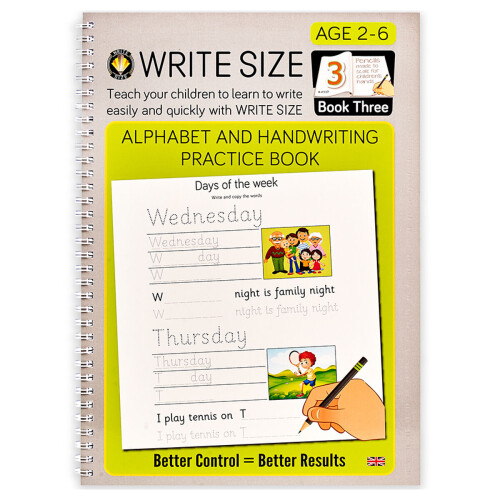 Write Size Alphabet and Handwriting Practice Pad Book 3