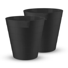 (Pack of 2) MantraRaj Black Plastic Waste Paper Bin 6L Round Waste Basket Trash Can Lightweight Rubbish Bin Open-Top Design