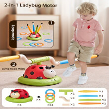(296-1Y [ring   Skipping Rope]) 3-in-1 Ladybug Exercise Machine Toy For Children Indoor Training Equipment