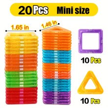 (20pcs) Magnetic Building Blocks - Big and Mini Size DIY Magnets for Kids - Designer Construction Set