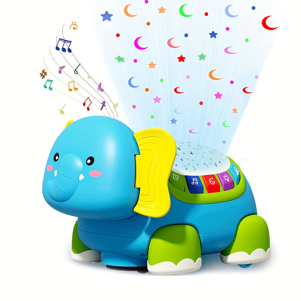 Skesrjtop (Standard) Elephant Musical Light Up Baby Crawling Toy - Automatically Avoids Obstacles