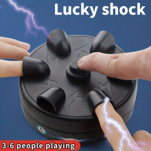 (Black) Miniature Electric Shock Roulette Toy Six Hole Polygraph Toy Doesn't Need Batteries For Multiple People To Play Together