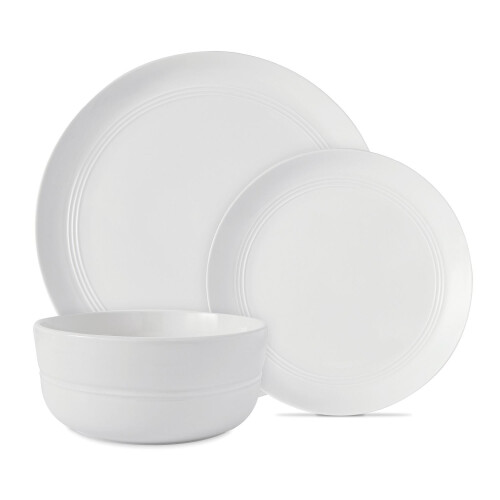 Tower Tower T867023WHT Porcelain Dinnerware Set, 12 Pieces, White